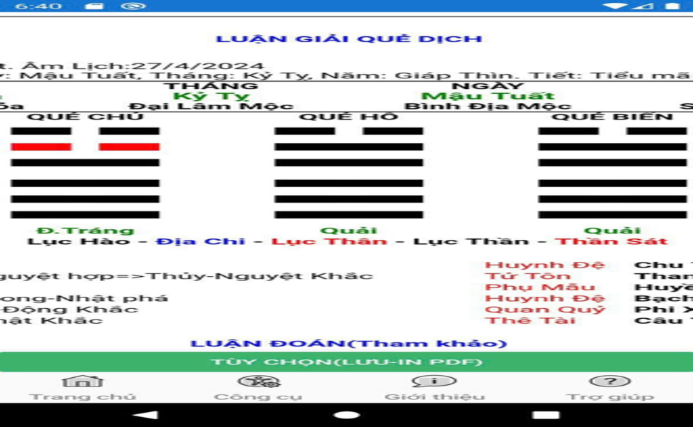 phần mềm phong thủy: QUẺ DỊCH - DỰ ĐOÁN
