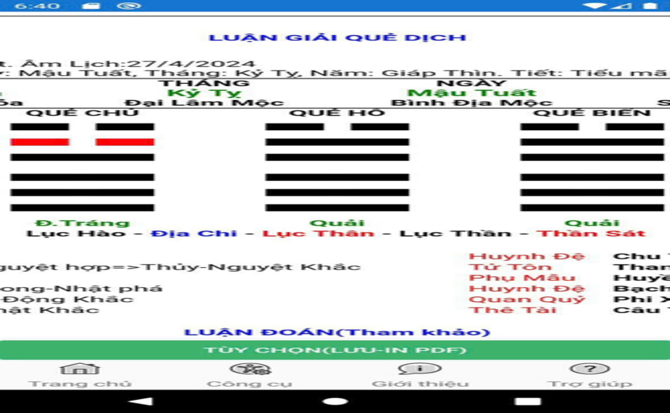 phần mềm phong thủy: quẻ dịch